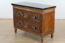 Load image into Gallery viewer, Charlotte Hall Two-Drawer Carved Wood Chest with Black Stone Top