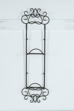 Load image into Gallery viewer, Wrought Iron Wall Plate Rack – 2-Tier Decorative Scroll Metal Display (9.5" x 32")