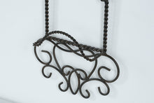 Load image into Gallery viewer, Wrought Iron Wall Plate Rack – 2-Tier Decorative Scroll Metal Display (9.5" x 32")