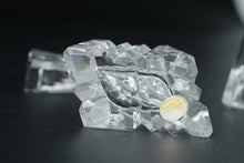 Load image into Gallery viewer, Vintage West German Crystal Perfume Bottle Art Deco Style Fan Stopper 4 Inch