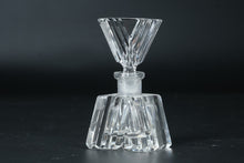 Load image into Gallery viewer, Vintage West German Crystal Perfume Bottle Art Deco Style Fan Stopper 4 Inch
