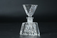 Load image into Gallery viewer, Vintage West German Crystal Perfume Bottle Art Deco Style Fan Stopper 4 Inch