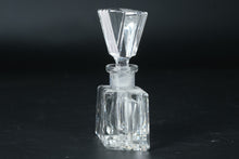 Load image into Gallery viewer, Vintage West German Crystal Perfume Bottle Art Deco Style Fan Stopper 4 Inch