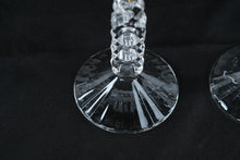 Load image into Gallery viewer, Crystal Champagne Flutes Set of 2 Year 2000 Millennium Toast Glasses Open Ring Stem