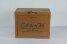 Load image into Gallery viewer, Longaberger Collectors Club 2000 Spring Meadow Basket with Liner and Tie On Pin Set