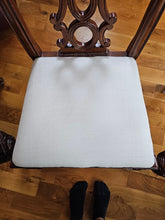 Load image into Gallery viewer, Set of 6 Ornately Carved Wood Dining Chairs with Upholstered Seats