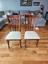 Load image into Gallery viewer, Set of 2 Wood Dining Chairs with Upholstered Seats and Slat Backs