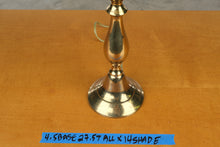 Load image into Gallery viewer, Gold Tone Candlestick Buffet Table Lamp Pleated Shade 27 Inch