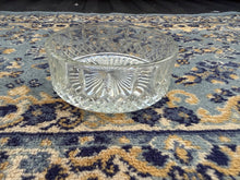 Load image into Gallery viewer, Vintage Pressed Glass Bowl – 6" Cut Crystal Design, Clear Heavy Glass Dish