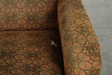 Load image into Gallery viewer, Pair of Traditional Upholstered Club Chairs with Patterned Fabric and Turned Wood Legs