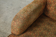 Load image into Gallery viewer, Pair of Traditional Upholstered Club Chairs with Patterned Fabric and Turned Wood Legs