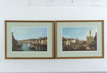 Load image into Gallery viewer, Pair of Nova Lux Firenze Prints After Bernardo Bellotto – Ponte Vecchio & Piazza della Signoria – Framed Italian Art Reproductions