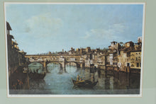 Load image into Gallery viewer, Pair of Nova Lux Firenze Prints After Bernardo Bellotto – Ponte Vecchio & Piazza della Signoria – Framed Italian Art Reproductions