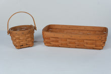 Load image into Gallery viewer, Longaberger 1991 Woven Basket Lot of 2 Dresden Ohio USA