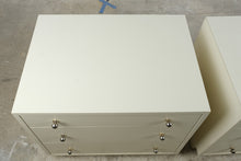 Load image into Gallery viewer, Pair of Contemporary Oversized White Three Drawer Nightstands