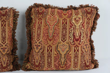Load image into Gallery viewer, Hickory Chair 20 Inch Paisley Down Feather Throw Pillows Fringe Pair