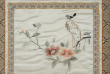 Load image into Gallery viewer, Vintage Chinese Silk Embroidery Birds Butterflies Flowers Framed Pair 20 x 20