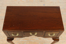 Load image into Gallery viewer, Queen Anne Style Three Drawer Side Table with Cabriole Legs and Brass Pulls