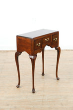 Load image into Gallery viewer, Queen Anne Style Three Drawer Side Table with Cabriole Legs and Brass Pulls
