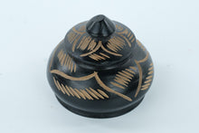 Load image into Gallery viewer, Handcrafted Black and Natural Clay Lidded Trinket Jar – Mexican Folk Art Style – 3.25"