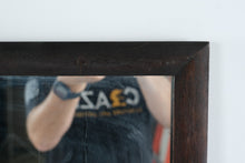 Load image into Gallery viewer, Vintage Wood Framed Vanity Mirror 31 x 37 Dark Walnut Dresser Mirror