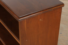 Load image into Gallery viewer, Traditional Cherry Wood Bookcase with Open Shelving and Bracket Feet