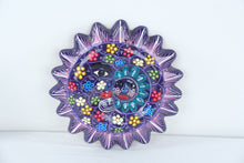 Load image into Gallery viewer, Mexican Folk Art Sun Moon Face Wall Plaque Hand Painted Pottery 9 Inch