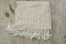 Load image into Gallery viewer, Textillery Weavers Rose Cream Chenille Throw Blanket 35 x 66 Fringed