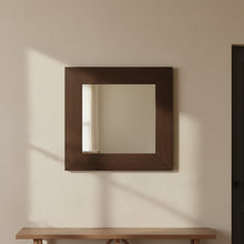 Load image into Gallery viewer, Nadeau Square Dark Wood Wall Mirror 36 x 36 Rustic Contemporary