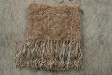 Load image into Gallery viewer, Textillery Weavers Rose Brown Chenille Throw Blanket 36 x 69 Fringed Woven
