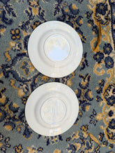 Load image into Gallery viewer, Pair of Antique Red Transferware Saucers – Birds & Blossoms Pattern, Victorian Aesthetic Movement