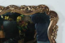 Load image into Gallery viewer, Vintage Hollywood Regency Gold Gilt Wall Mirror Ornate Metal Frame 39 x 55