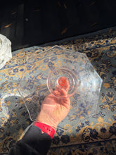 Load image into Gallery viewer, Vintage Pink Depression Glass Center Handle Serving Tray – Octagonal Elegant Glass Plate
