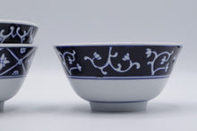 Load image into Gallery viewer, Pier 1 Blue White Porcelain Rice Bowls Set of 3 Hand Painted