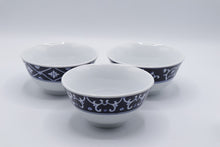 Load image into Gallery viewer, Pier 1 Blue White Porcelain Rice Bowls Set of 3 Hand Painted