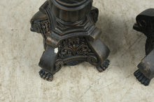 Load image into Gallery viewer, Ornate Gothic Style Candle Holders Set of 3 Spiral Columns Bronze Finish