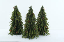 Load image into Gallery viewer, Christmas Tabletop Trees Set of 3 Glittered Evergreen Pinecone Decor 18 Inch