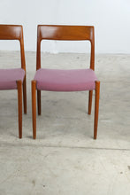 Load image into Gallery viewer, Set of 3 Mid Century Modern Teak Dining Chairs with Upholstered Seats