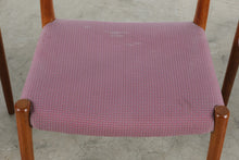 Load image into Gallery viewer, Set of 3 Mid Century Modern Teak Dining Chairs with Upholstered Seats