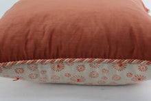 Load image into Gallery viewer, Set of 3 Decorative Throw Pillows 21x21 Down Filled Coral Pattern Velvet Back