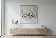 Load image into Gallery viewer, Large Abstract Neutral Canvas Painting – Framed Contemporary Wall Art, 41" Square