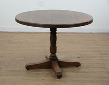 Load image into Gallery viewer, 42" Oak Pedestal Dining Table – Solid Wood