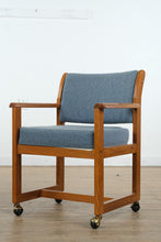 Load image into Gallery viewer, 42" Square Oak Dining Set & Four Rolling Chairs