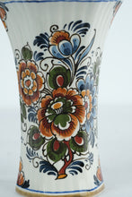 Load image into Gallery viewer, Delft Polychrome Hand-Painted Floral Beaker Vase - 441