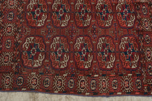 Load image into Gallery viewer, Vintage Turkoman Tekke Style Handwoven Wool Rug Red Geometric 44 x 39