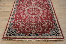 Load image into Gallery viewer, Chinese Art Deco Style Rug 46x72 Red Floral Medallion Wool