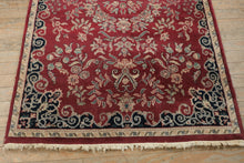 Load image into Gallery viewer, Chinese Art Deco Style Rug 46x72 Red Floral Medallion Wool