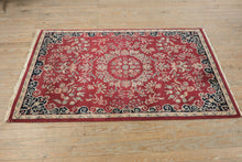 Load image into Gallery viewer, Chinese Art Deco Style Rug 46x72 Red Floral Medallion Wool