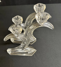 Load image into Gallery viewer, Pair of West German Lead Crystal Sculptural Candlesticks Rattenberg Style