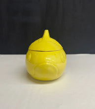 Load image into Gallery viewer, Yellow Fish Shaped Ceramic Lidded Dish Hand Glazed Art Pottery 10 Inch